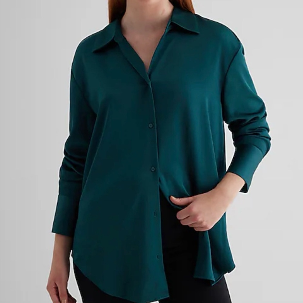 Express Teal Button Down Shirt
